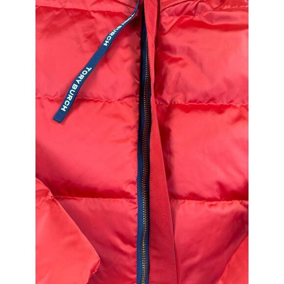 TORY BURCH - Reversible Color-block Quilted Shell Jacket In Blue and Red - Picture 3 of 7